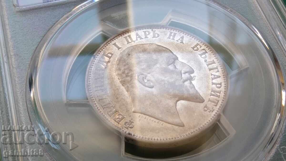 2lv. 1910g. Regatul Bulgariei - Grad AU53 PCGS - 11 2lv. 1910g. Regatul Bulgariei - Grad AU53 PCGS - 11