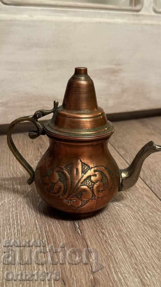 Ceainic mic din cupru forjat – bijuterie, anii '60 - 5