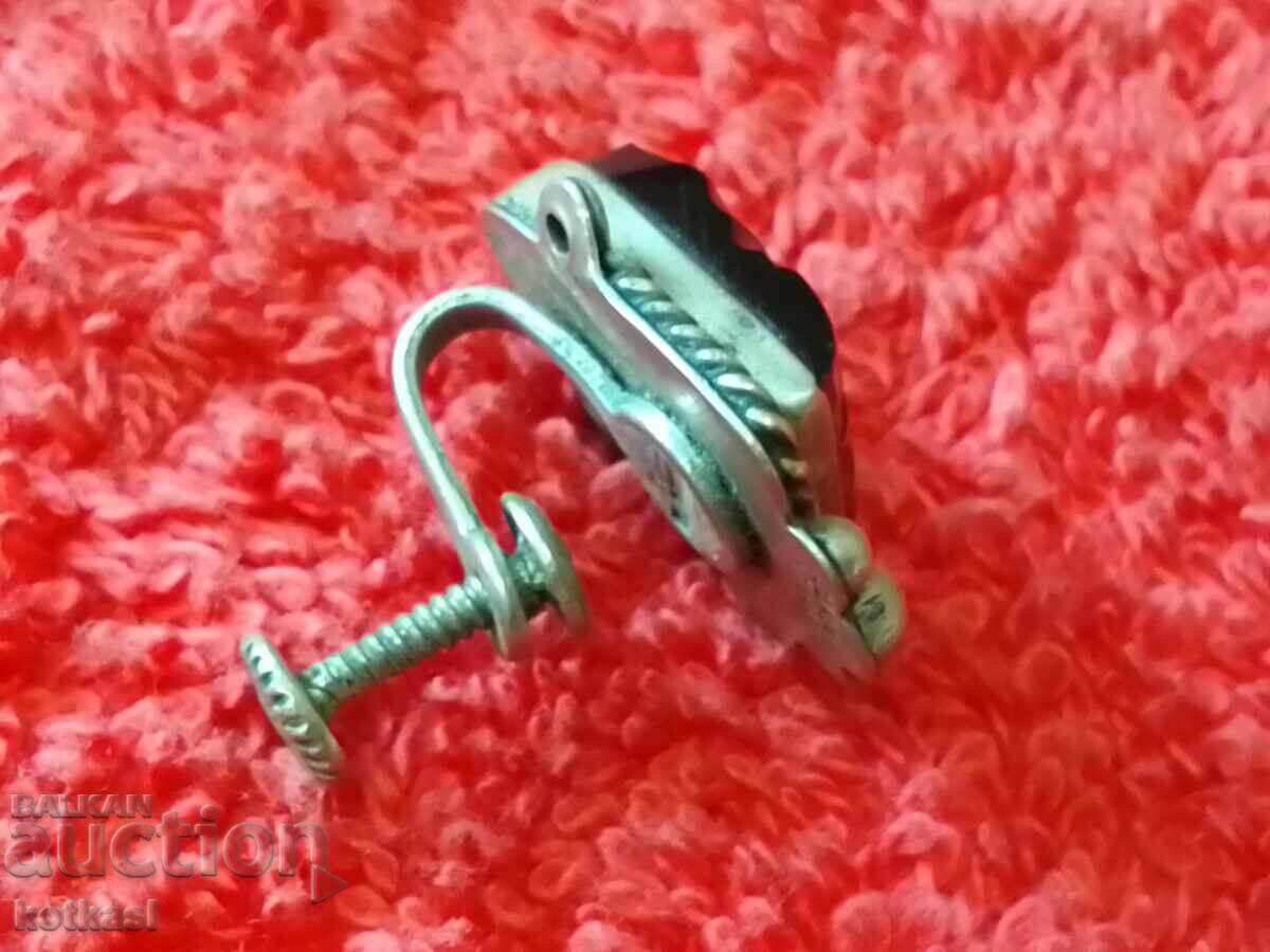 Стара единична сребърна обица с полускъпоценен камък - 5 Стара единична сребърна обица с полускъпоценен камък - 5