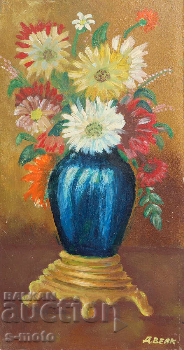 Oil painting still life with flowers