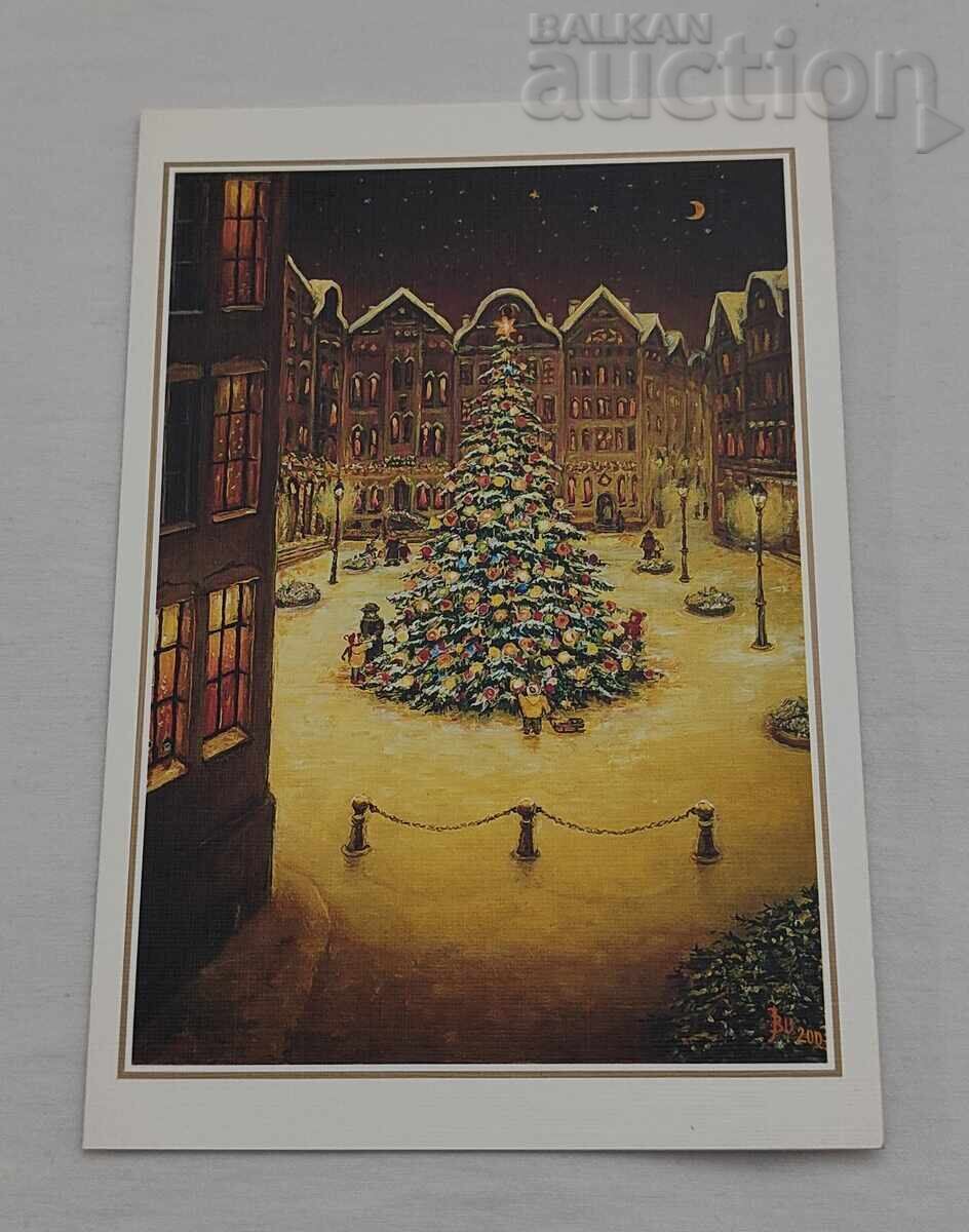 CRĂCIUN ÎN PIAȚĂ, FELICITARE PICTATĂ CU GURA CRĂCIUN ÎN PIAȚĂ, FELICITARE PICTATĂ CU GURA