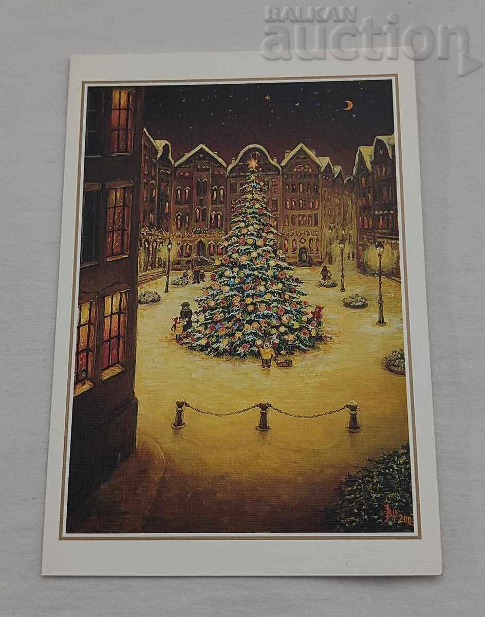 CRĂCIUN ÎN PIAȚĂ, FELICITARE PICTATĂ CU GURA CRĂCIUN ÎN PIAȚĂ, FELICITARE PICTATĂ CU GURA