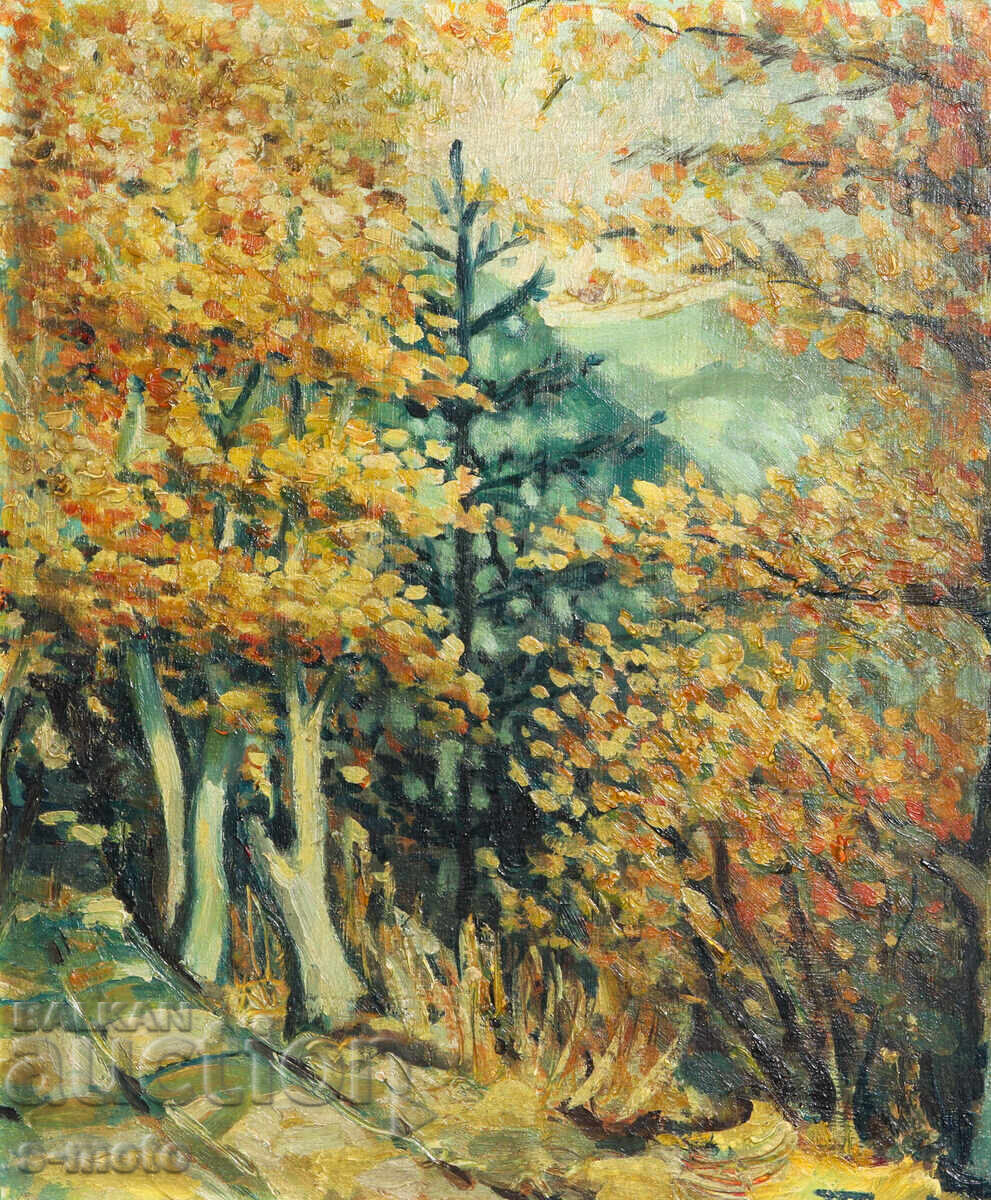 Аукцион Картина маслени бои горски пейзаж Аукцион Картина маслени бои горски пейзаж