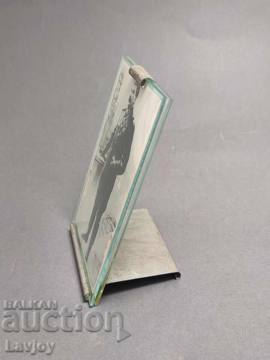 Δημοπρασία Στάλιν παλιά φωτογραφία σε γυάλινο πλαίσιο με βάση