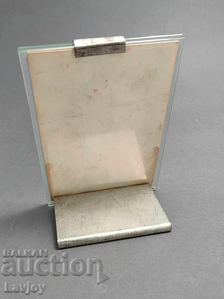 Παράδοση Στάλιν παλιά φωτογραφία σε γυάλινο πλαίσιο με βάση