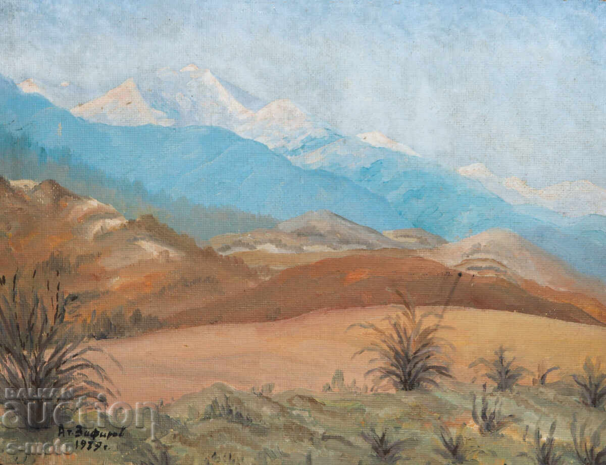 Картина маслени бои планински пейзаж Картина маслени бои планински пейзаж