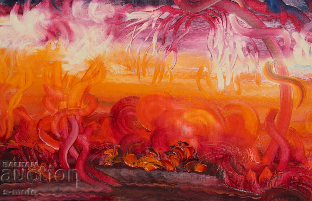 Tablou ulei pe pânză peisaj abstract - 5 Tablou ulei pe pânză peisaj abstract - 5