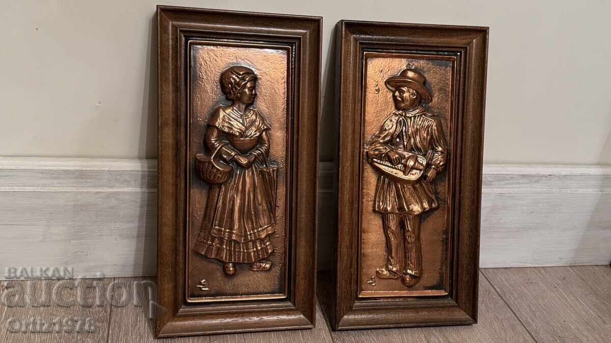 Комплект Френски медни картини.