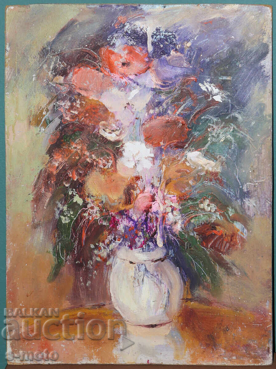 Έργο ζωγραφικής με λάδι νεκρή φύση με λουλούδια με τιμή € 92.03 | 180.00 BGN Έργο ζωγραφικής με λάδι νεκρή φύση με λουλούδια με τιμή € 92.03 | 180.00 BGN