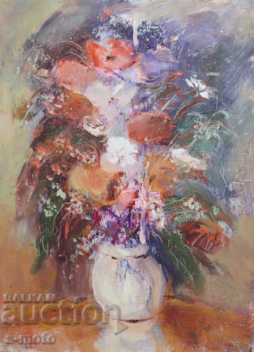 Δημοπρασία Έργο ζωγραφικής με λάδι νεκρή φύση με λουλούδια Δημοπρασία Έργο ζωγραφικής με λάδι νεκρή φύση με λουλούδια