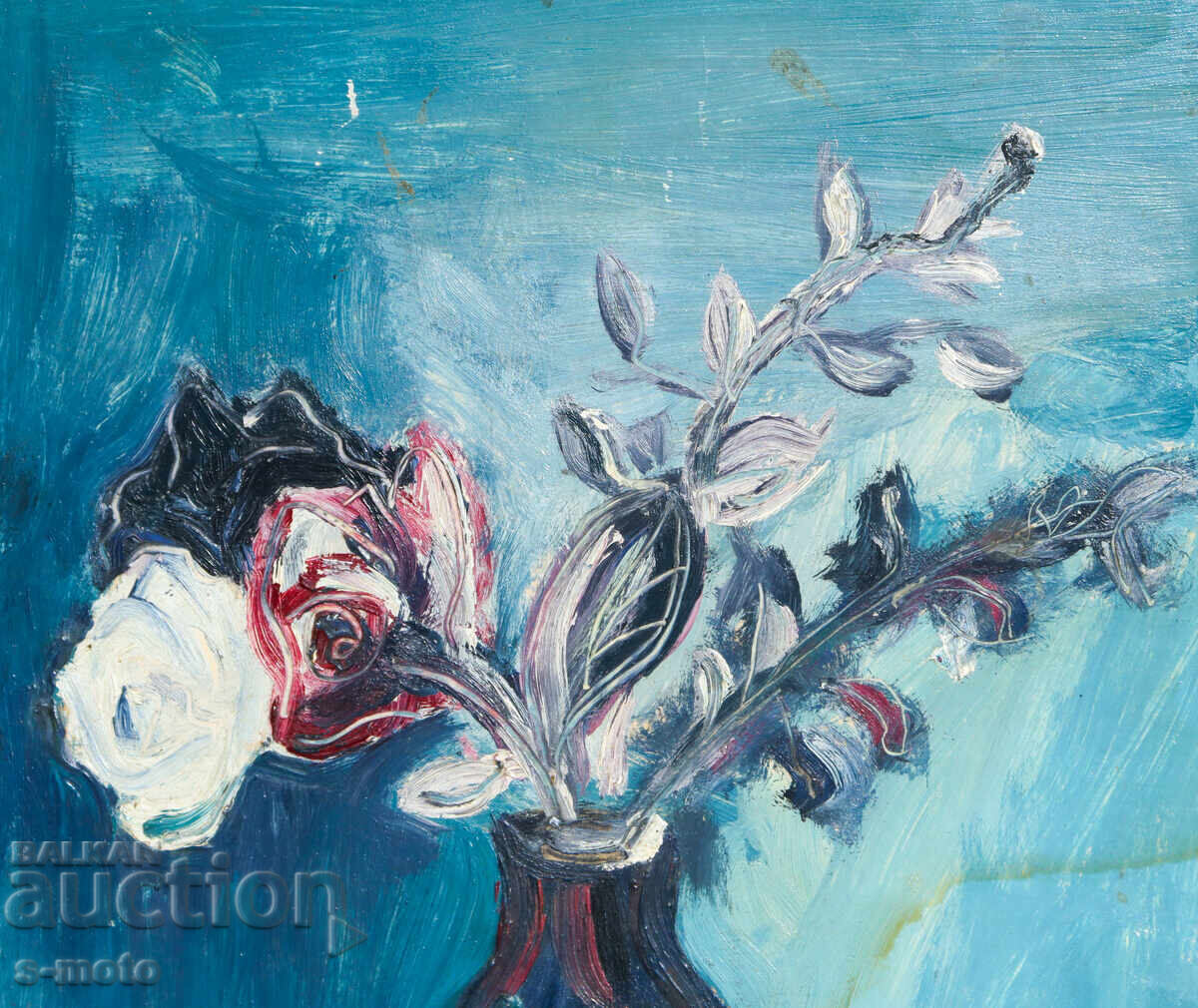 Έργο ζωγραφικής με λάδι νεκρή φύση με λουλούδια - 5 Έργο ζωγραφικής με λάδι νεκρή φύση με λουλούδια - 5