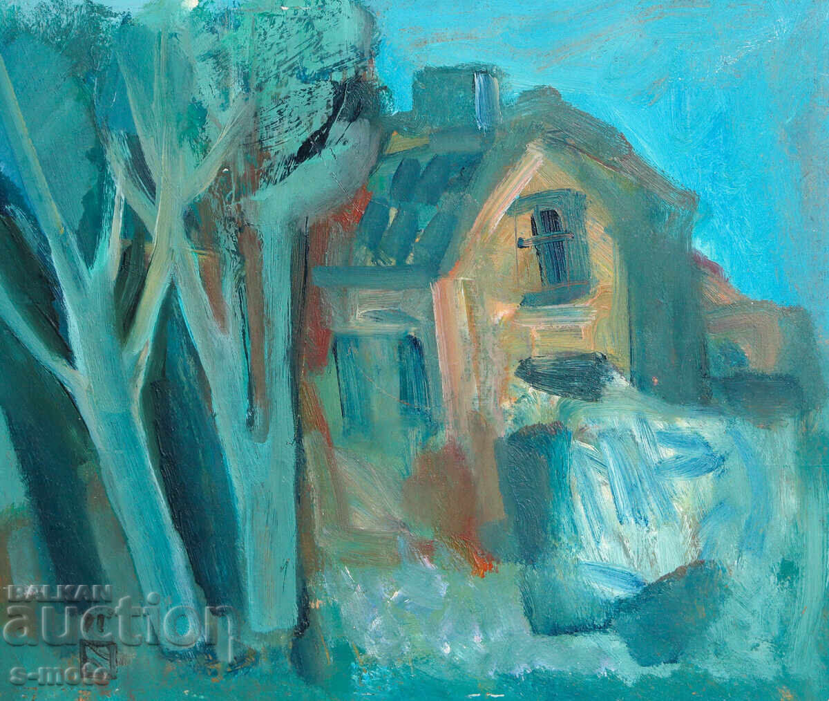 Аукцион Картина маслени бои абстрактен пейзаж