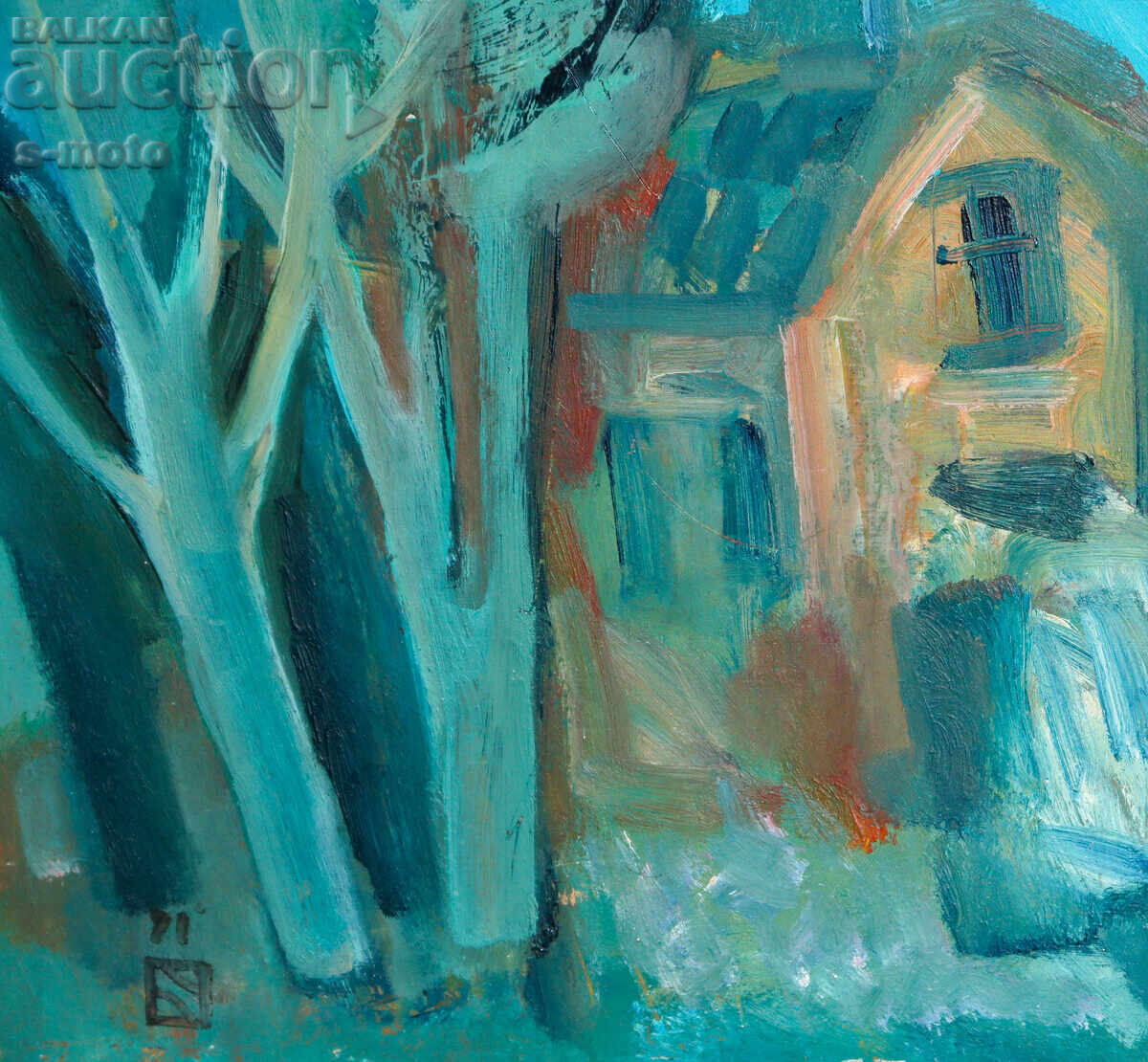 Картина маслени бои абстрактен пейзаж - 5