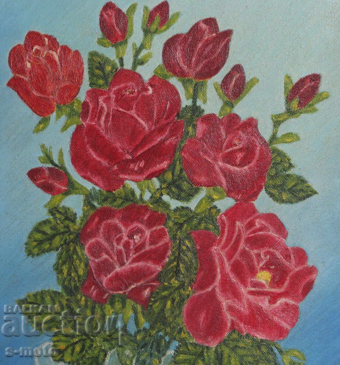 Παράδοση Έργο ζωγραφικής με λάδι νεκρή φύση με λουλούδια Παράδοση Έργο ζωγραφικής με λάδι νεκρή φύση με λουλούδια