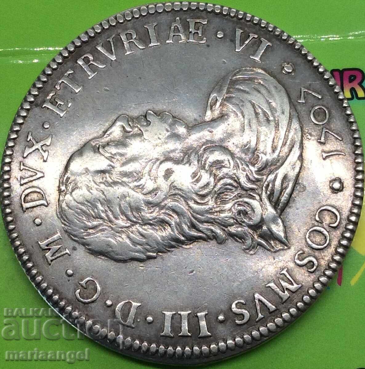 Livrarea 1 Taler 1707 Italia Cosimo III de Medici Castelul "Fides"