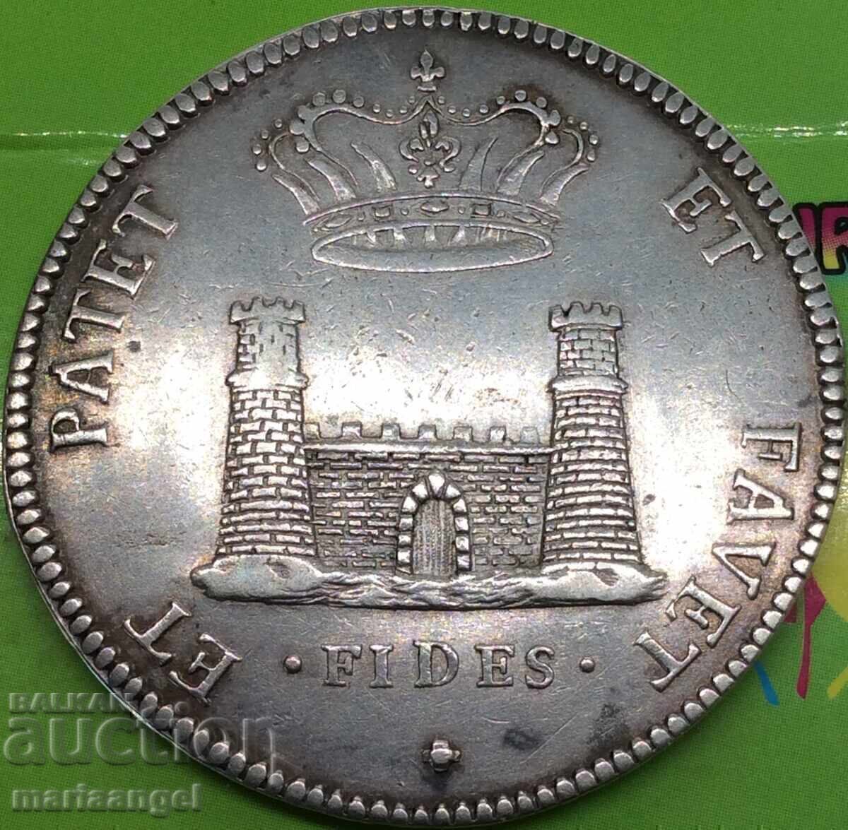 1 Taler 1707 Italia Cosimo III de Medici Castelul "Fides" - 7