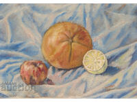 Έργο ζωγραφικής με λάδι νεκρή φύση με φρούτα