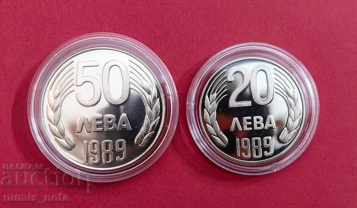 Lot 20 și 50 leva 1989 Bulgaria Lot 20 și 50 leva 1989 Bulgaria