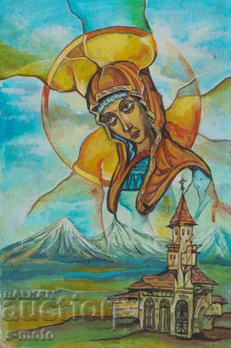 Tablou tempera tematică religioasă Tablou tempera tematică religioasă