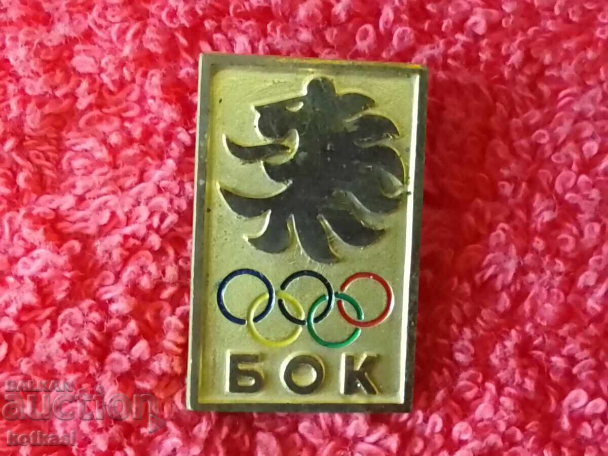 Licitație Veche insignă sportivă metalică din bronz, semn BOC MOSCOVA 1980