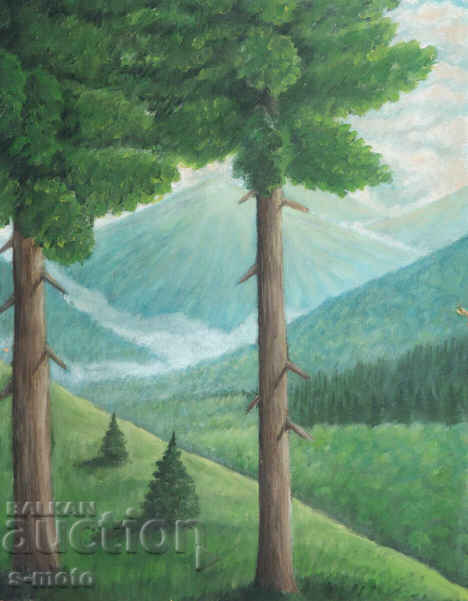 Картина маслени бои планински пейзаж Картина маслени бои планински пейзаж