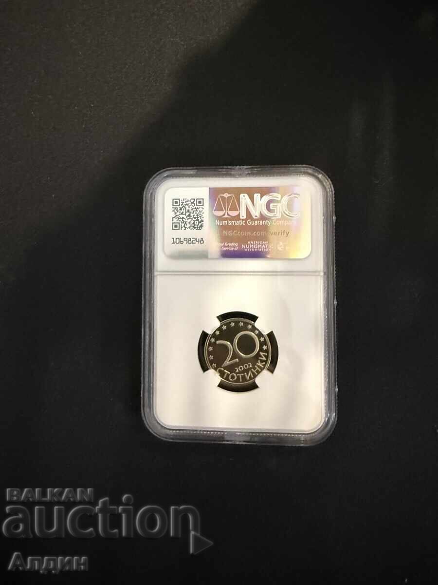 20 λεπτά 2002 PF 69 UCAM με τιμή € 138.05 | 270.00 BGN