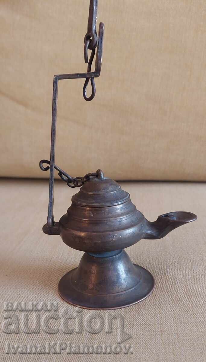 Lampă de ulei din alamă retro pentru colecționari - 7