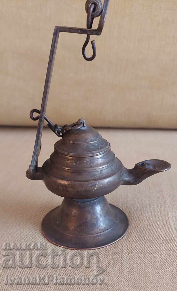 Lampă de ulei din alamă retro pentru colecționari