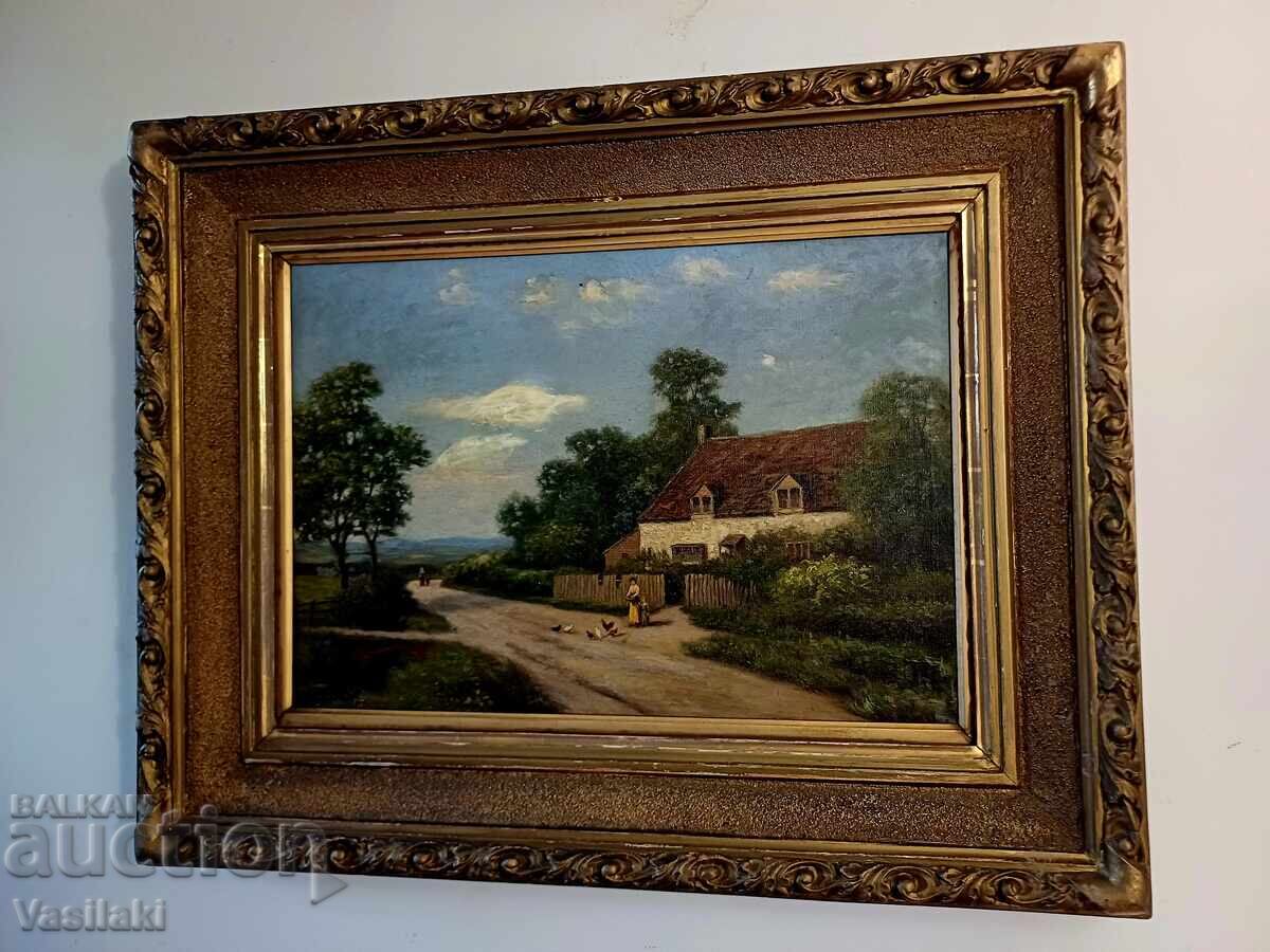 Tablou vechi, mare, ulei pe pânză cu preț € 38.86 | 76.00 BGN Tablou vechi, mare, ulei pe pânză cu preț € 38.86 | 76.00 BGN