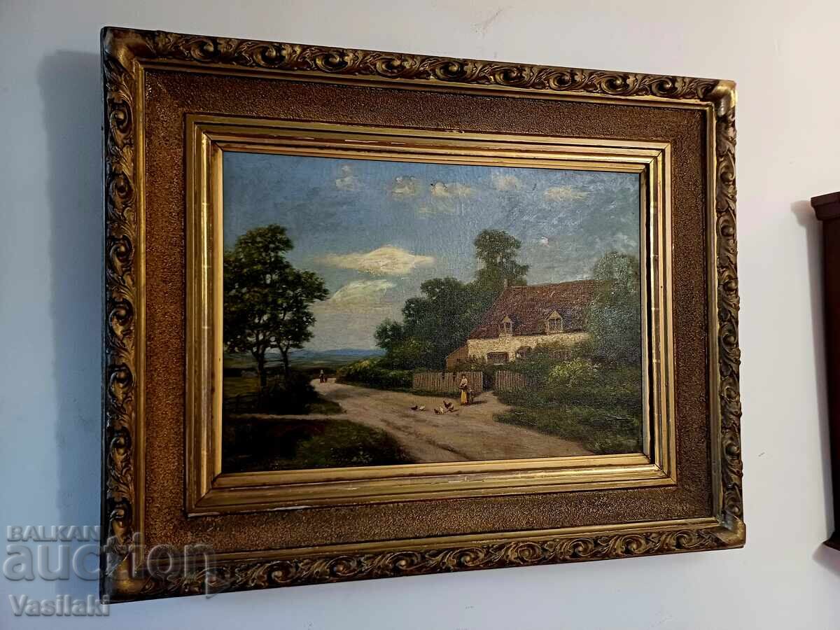 Licitație Tablou vechi, mare, ulei pe pânză Licitație Tablou vechi, mare, ulei pe pânză