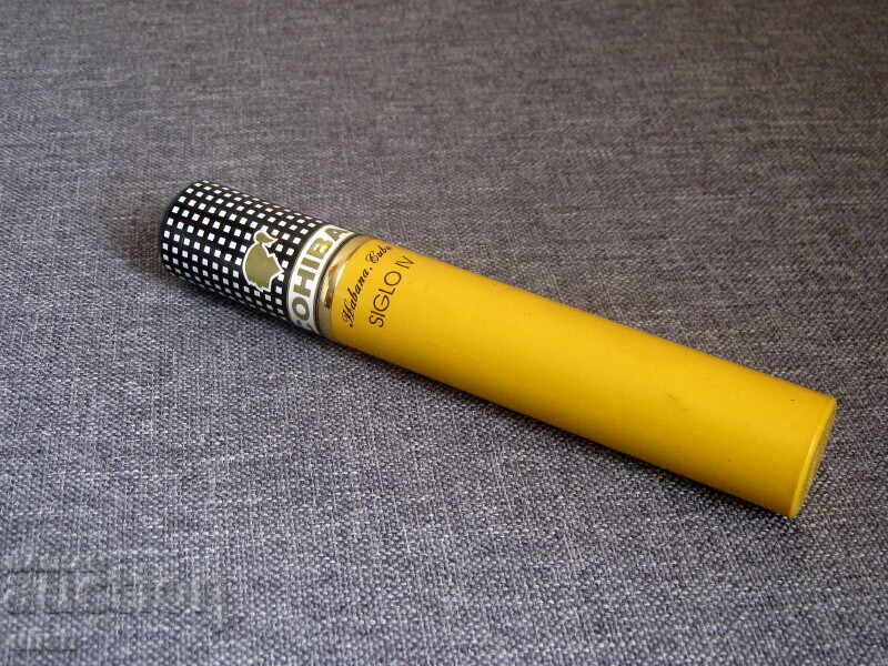 Recipient gol tub container pentru trabuc Cohiba siglo IV
