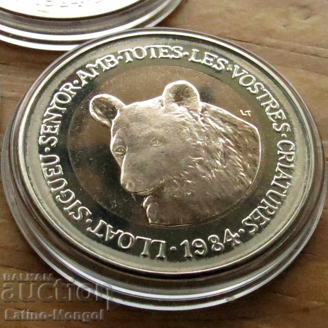 Аукцион АНДОРА 3 х 2 динара 1984 фауна биметал