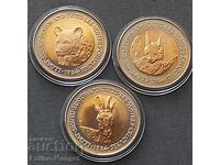 АНДОРА 3 х 2 динара 1984 фауна биметал