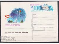 Пощенска картичка Антарктическа станция Восток 1987 от СССР