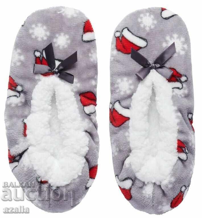 Пухкави пантофи за Коледа 39 номер