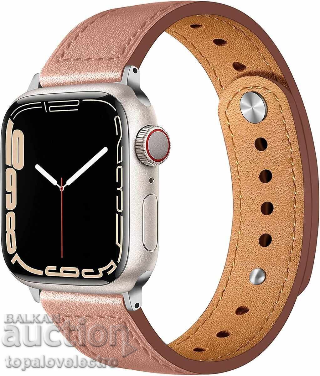 НОВA! Кожена каишка за Apple Watch (38–49 мм)