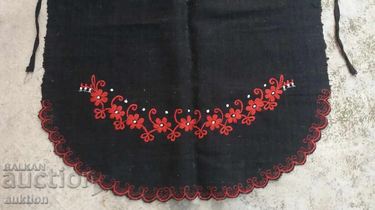 Revival-era hand-painted woolen apron Revival-era hand-painted woolen apron