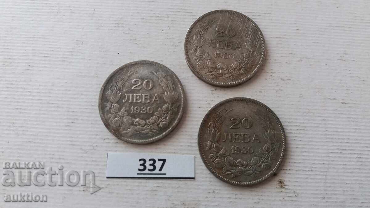 20 LEVA - 1930 GODINA - ARGINT - BORIS - 3 - 3 BUCĂȚI cu preț € 23.00 | 44.98 BGN 20 LEVA - 1930 GODINA - ARGINT - BORIS - 3 - 3 BUCĂȚI cu preț € 23.00 | 44.98 BGN