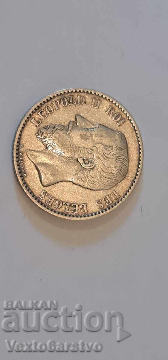 Монета- 1 франк-Белгия-1886 г.Сребро 835- 5 гр.  -БЗЦ. с цена € 9.46 | 18.50 лв.