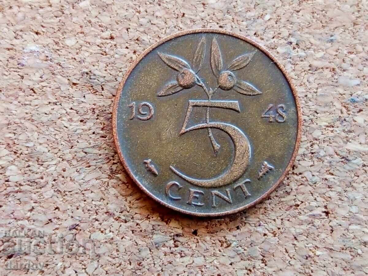 Olanda 5 cenți, 1948