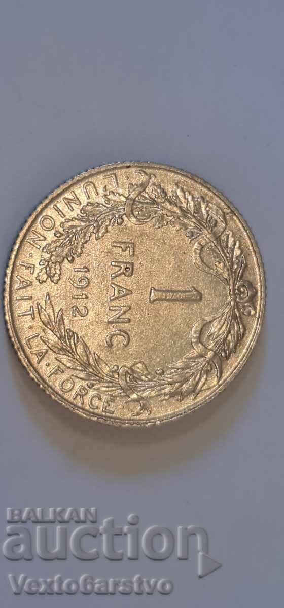 Δημοπρασία Νόμισμα - 1 φράγκο - Βέλγιο - 1912 - Ασήμι 835 - 5 γρ. - BZC