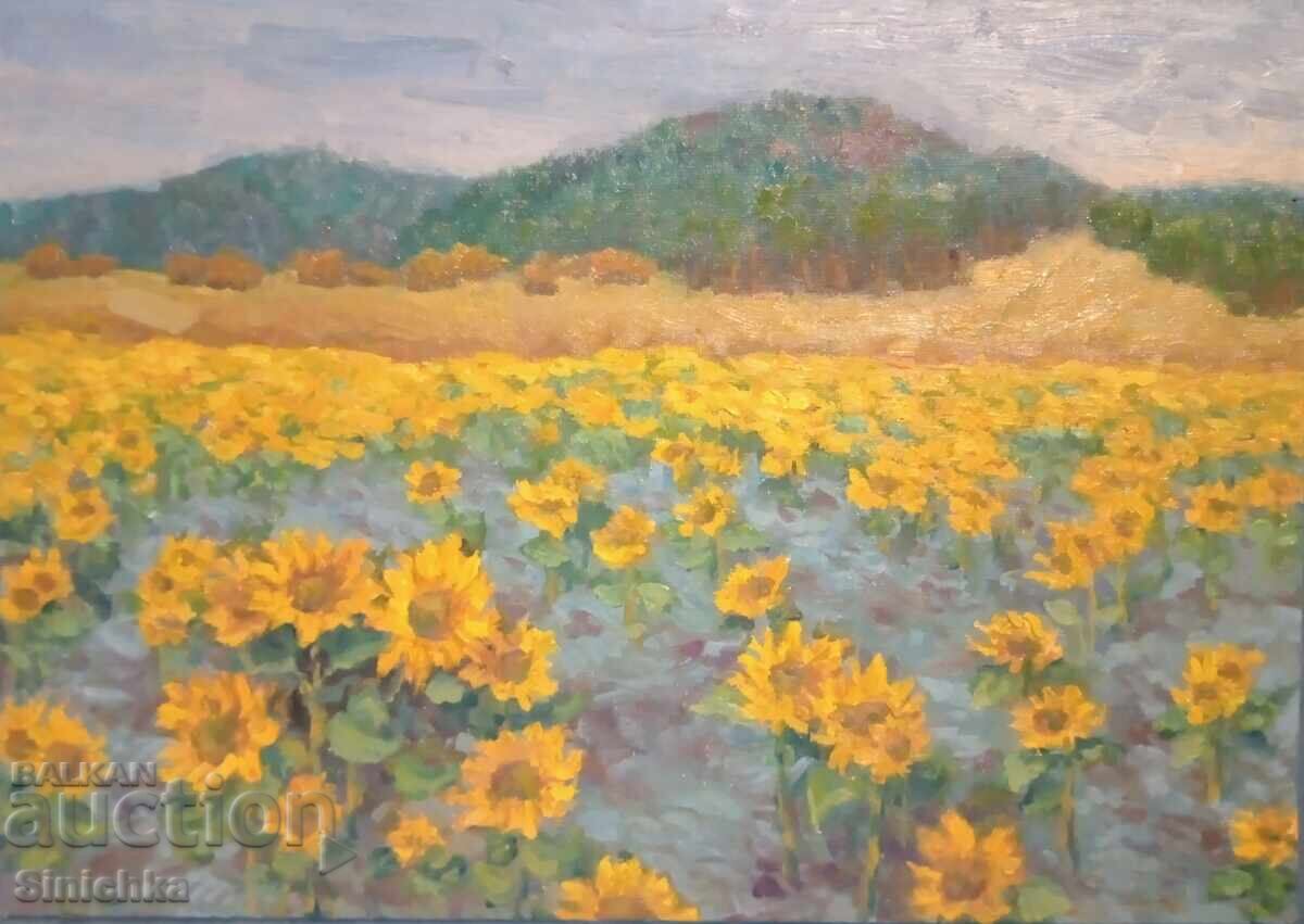 Peisaj, pictură în ulei. Balșa cu preț € 40.00 | 78.23 BGN