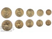 (¯`'•.¸ 0,05+0,1+0,25+0,5+1 sol 1973-1975 PERU UNC .•'´¯)