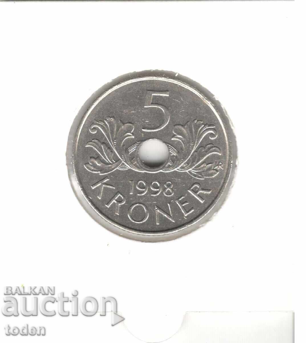 Auction  Norway - 5 Kroner - 1998 JEJ - KM# 463 - Harald V