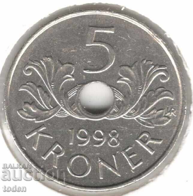 Norway-5 Kroner-1998 JEJ-KM# 463-Harald V