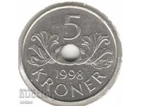 Norway - 5 Kroner - 1998 JEJ - KM# 463 - Harald V