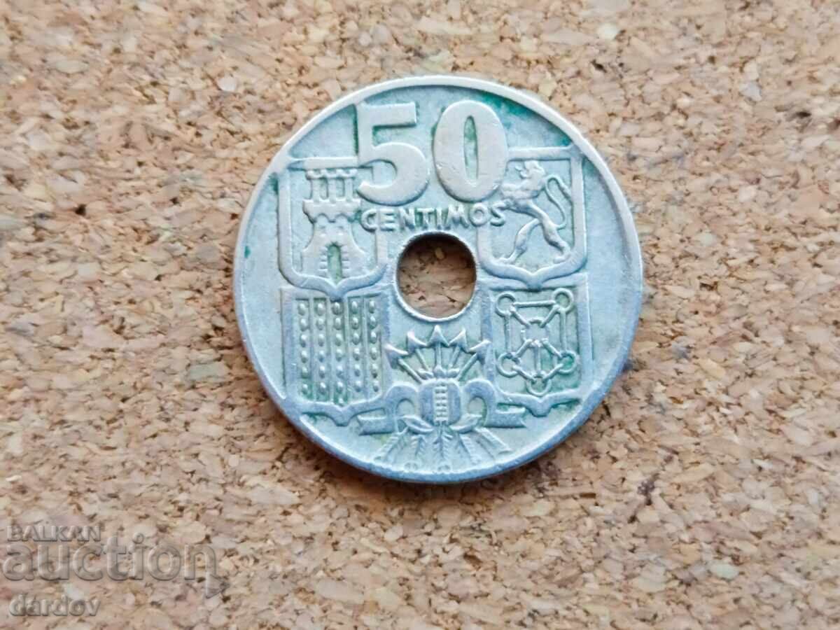 Испания 50 сантима, 1949 г.