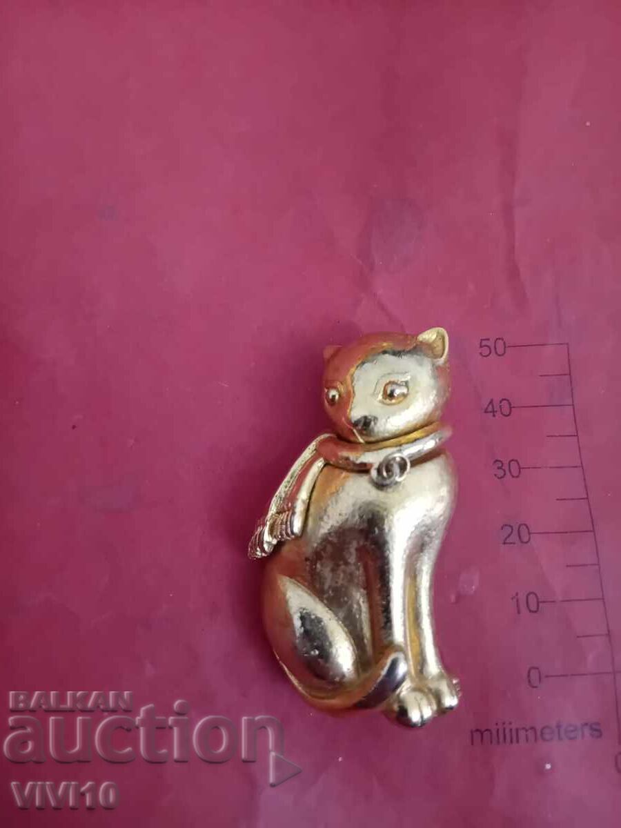 Αντίκα καρφίτσα μέταλλο, γάτα Αντίκα καρφίτσα μέταλλο, γάτα