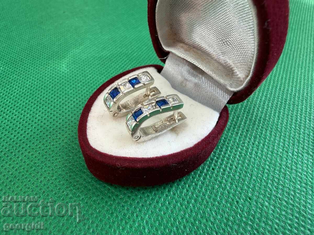 Чифт сребърни обеци с полускъпоценни камъни. №7753 с цена € 35.79 | 70.00 лв.