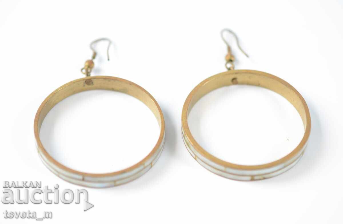 Cercei bronz și sidef